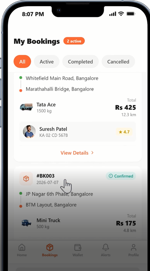 Porter Logistics Mobile App preview