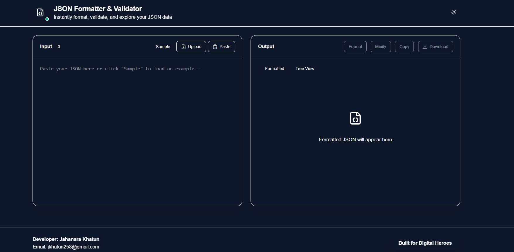 JSON Formatter & Validator preview